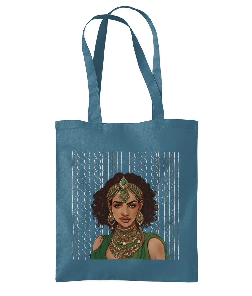 South Asian Art - Brown Eco Queen Tote Bag