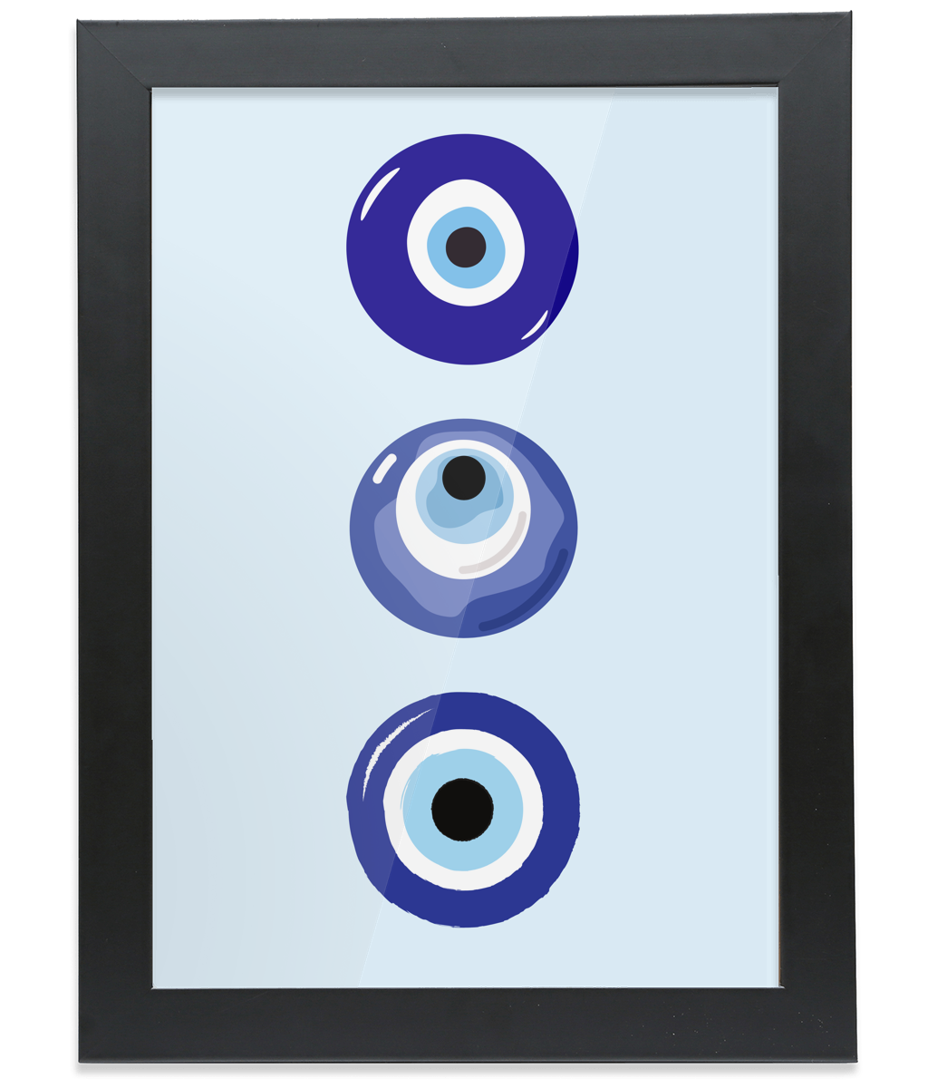 Nazar Evil Eye Black Framed Portrait Print