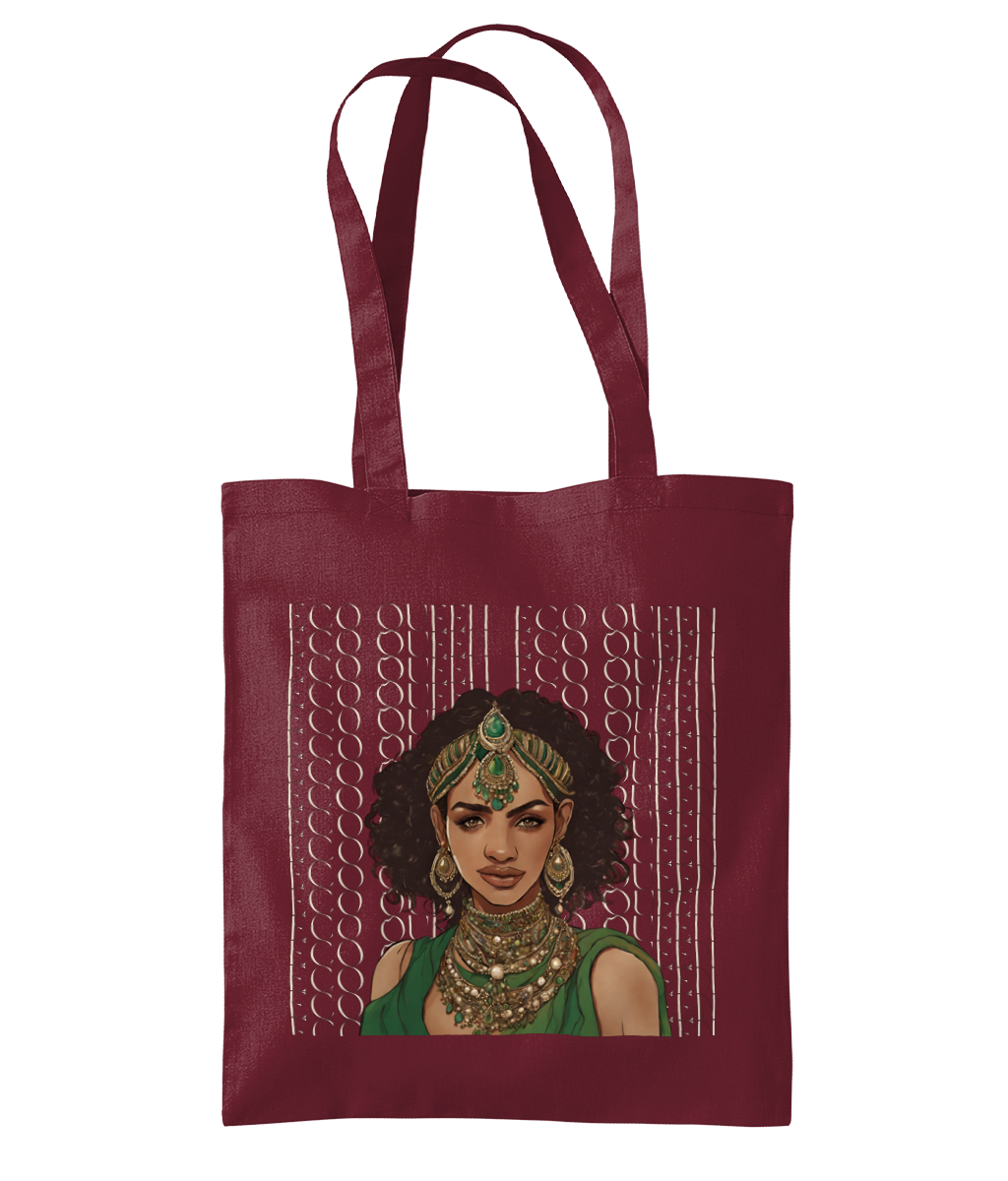 South Asian Art - Brown Eco Queen Tote Bag
