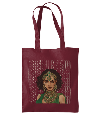 South Asian Art - Brown Eco Queen Tote Bag