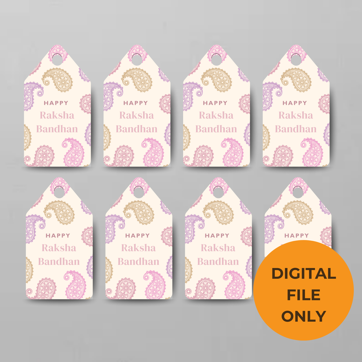 Rakhri Digital Gift Tags - Editable Template