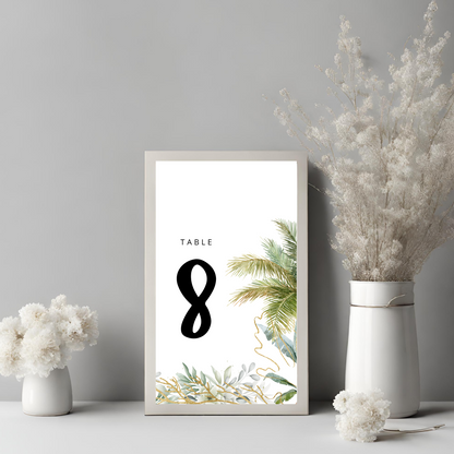 Destination Wedding Palm Tree Table No Digital Download - Online Template